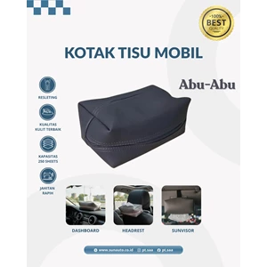 Premium Plain Leather Car Tissue Box Grey(Car Accesories)